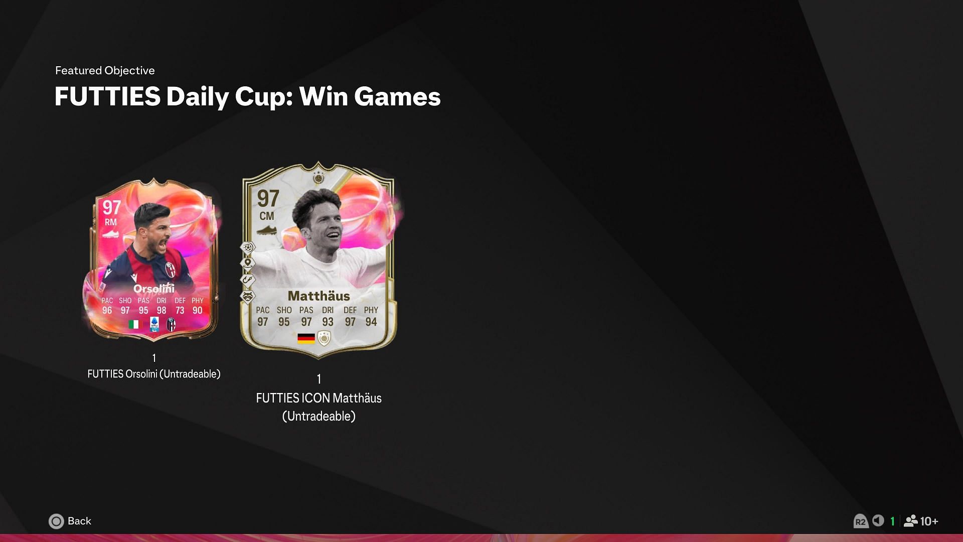 The rewards for the Win Games segment (Image via EA Sports)